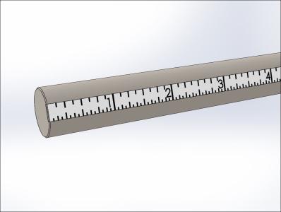 Rod w/Scale (in), Stainless Steel, 1/2