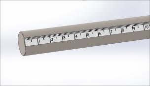 Rod w/Scale (mm), Stainless Steel, 1/2 Diameter, 50 mm Long